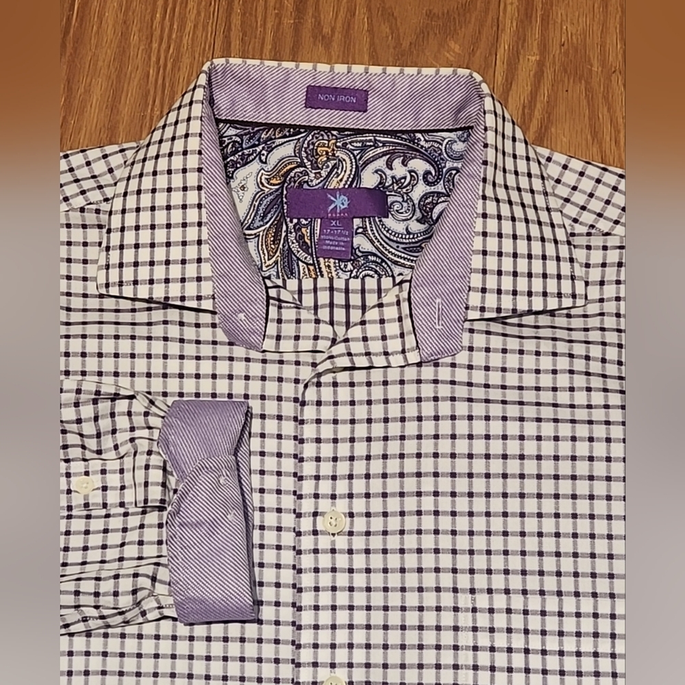 Egara mens dress shirt size xl with flip‎ cuffs